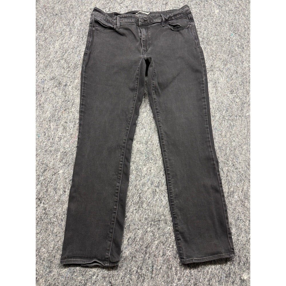 Levis Mid Rise Skinny Jeans Womens 18 Black Faded Stretch Denim W34‎ L32 311